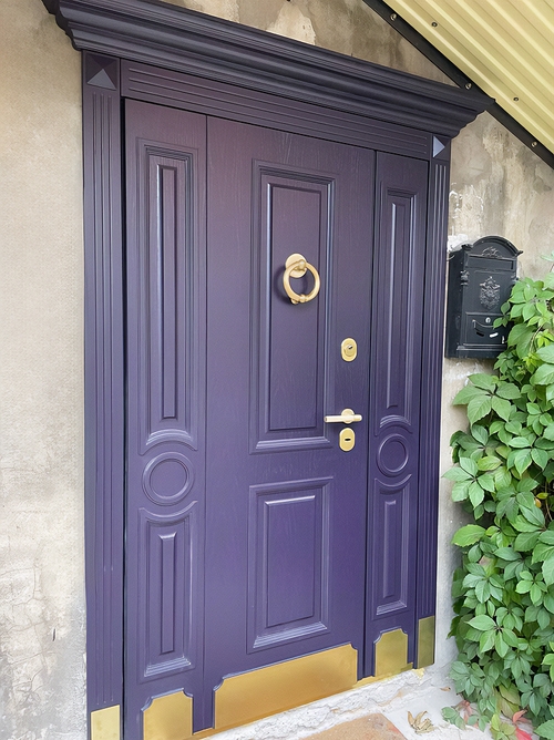 Дверь с кнокером и отбойником Дверь с кнокером и отбойником